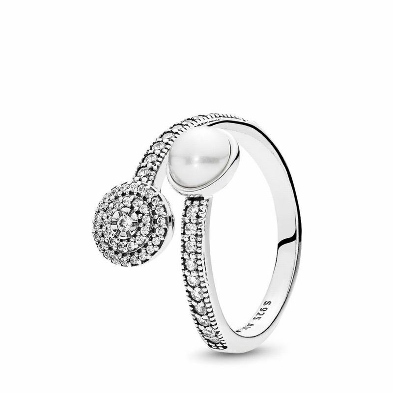 Pandora Luminous Glow Statement Ring Ireland - Sterling Silver/White/Mixed Stones/Cubic Zirconia - 4